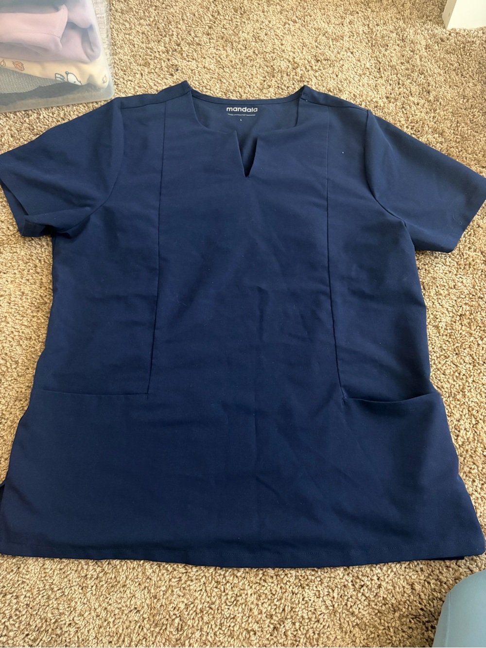 Mandala navy scrub top